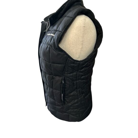 Cowgirl Hardware Quilted Down Puffer Vest Black Zip Logo Size XL Western Moto - Picture 2 of 8